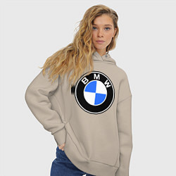 Толстовка оверсайз женская Logo BMW, цвет: миндальный — фото 2