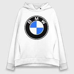 Толстовка оверсайз женская Logo BMW, цвет: белый