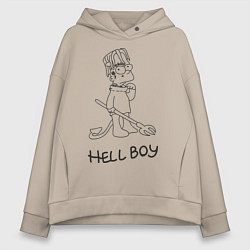 Толстовка оверсайз женская Bart: Hell Boy, цвет: миндальный