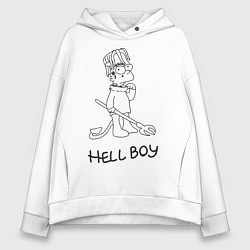 Толстовка оверсайз женская Bart: Hell Boy, цвет: белый