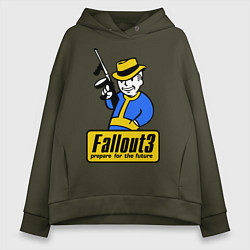 Толстовка оверсайз женская Fallout 3 Man, цвет: хаки