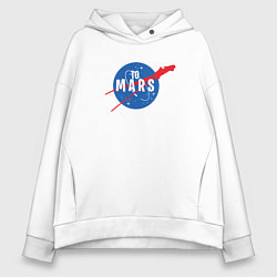 Толстовка оверсайз женская Elon Musk: To Mars, цвет: белый