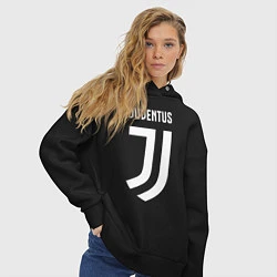 Толстовка оверсайз женская FC Juventus, цвет: черный — фото 2