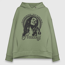 Толстовка оверсайз женская Bob Marley: Island, цвет: авокадо