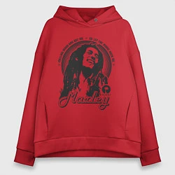Толстовка оверсайз женская Bob Marley: Island, цвет: красный
