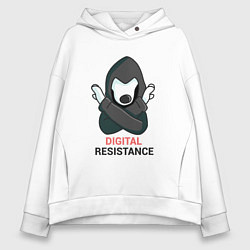 Толстовка оверсайз женская Digital Resistance, цвет: белый