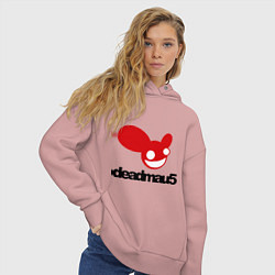Толстовка оверсайз женская DeadMau5, цвет: пыльно-розовый — фото 2
