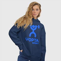 Толстовка оверсайз женская Yopta Sport, цвет: тёмно-синий — фото 2