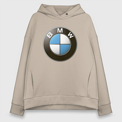Толстовка оверсайз женская BMW, цвет: миндальный