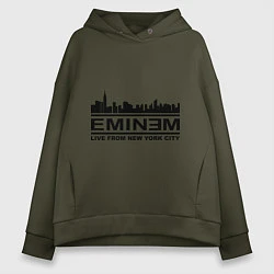 Толстовка оверсайз женская Eminem: Live from NY, цвет: хаки