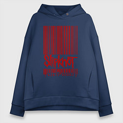 Толстовка оверсайз женская Slipknot: barcode, цвет: тёмно-синий