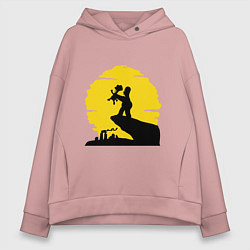 Толстовка оверсайз женская Homer & Bart, цвет: пыльно-розовый