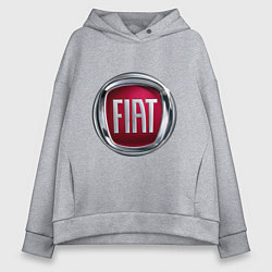 Толстовка оверсайз женская FIAT logo, цвет: меланж