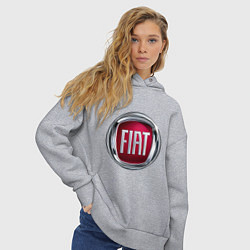 Толстовка оверсайз женская FIAT logo цвета меланж — фото 2