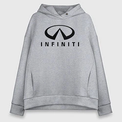 Толстовка оверсайз женская Infiniti logo, цвет: меланж