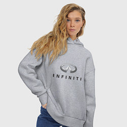 Толстовка оверсайз женская Logo Infiniti, цвет: меланж — фото 2