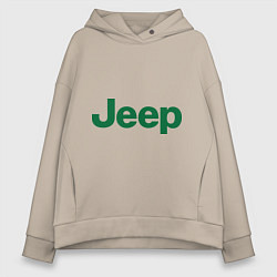 Толстовка оверсайз женская Logo Jeep, цвет: миндальный