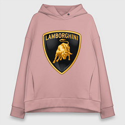 Толстовка оверсайз женская Lamborghini logo, цвет: пыльно-розовый