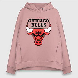 Толстовка оверсайз женская Chicago Bulls, цвет: пыльно-розовый