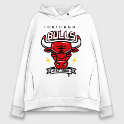 Толстовка оверсайз женская Chicago Bulls est. 1966, цвет: белый