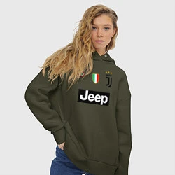 Толстовка оверсайз женская FC Juventus, цвет: хаки — фото 2