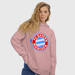 Толстовка оверсайз женская Bayern Munchen FC, цвет: пыльно-розовый — фото 2