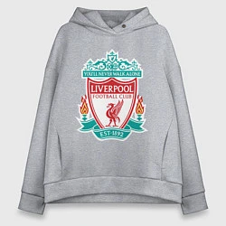 Толстовка оверсайз женская Liverpool FC, цвет: меланж