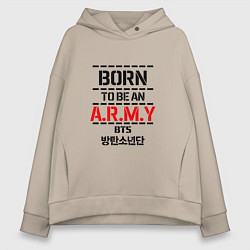 Женское худи оверсайз Born to be an ARMY BTS