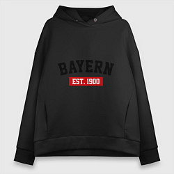 Толстовка оверсайз женская FC Bayern Est. 1900, цвет: черный