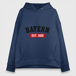Толстовка оверсайз женская FC Bayern Est. 1900, цвет: тёмно-синий