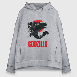 Толстовка оверсайз женская Godzilla: Red Sun, цвет: меланж