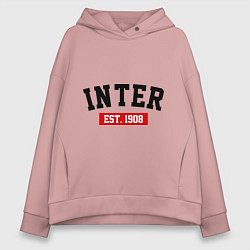 Толстовка оверсайз женская FC Inter Est. 1908, цвет: пыльно-розовый