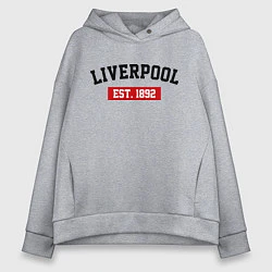 Толстовка оверсайз женская FC Liverpool Est. 1892, цвет: меланж