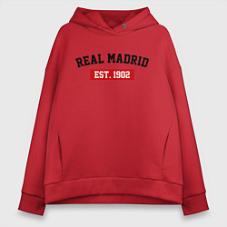 Толстовка оверсайз женская FC Real Madrid Est. 1902, цвет: красный