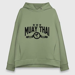 Толстовка оверсайз женская Muay thai boxing, цвет: авокадо