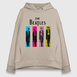 Толстовка оверсайз женская Walking Beatles, цвет: миндальный