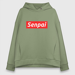 Толстовка оверсайз женская Senpai Supreme, цвет: авокадо