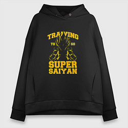 Толстовка оверсайз женская Super Saiyan Training, цвет: черный