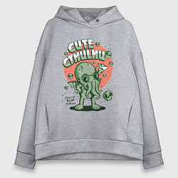 Толстовка оверсайз женская Cute Cthulhu, цвет: меланж