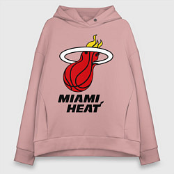 Толстовка оверсайз женская Miami Heat-logo, цвет: пыльно-розовый