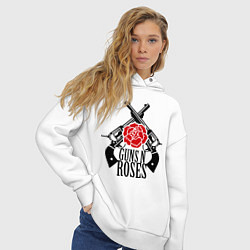 Толстовка оверсайз женская Guns n Roses: guns, цвет: белый — фото 2