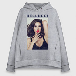 Толстовка оверсайз женская Monica Bellucci: Red lips, цвет: меланж