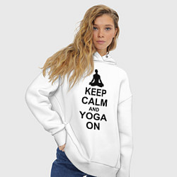 Толстовка оверсайз женская Keep Calm & Yoga On, цвет: белый — фото 2