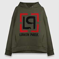 Толстовка оверсайз женская Linkin park, цвет: хаки