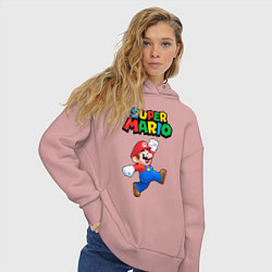 Толстовка оверсайз женская Super Mario, цвет: пыльно-розовый — фото 2