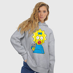 Толстовка оверсайз женская Мэгги с револьвером, цвет: меланж — фото 2