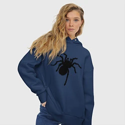 Толстовка оверсайз женская Черный паук, цвет: тёмно-синий — фото 2