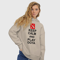 Толстовка оверсайз женская Keep Calm & Play Dota, цвет: миндальный — фото 2