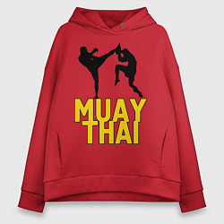 Толстовка оверсайз женская Muay Thai, цвет: красный