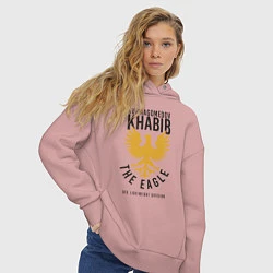 Толстовка оверсайз женская Khabib: The Eagle, цвет: пыльно-розовый — фото 2